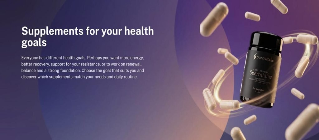 Purovitalis website - Supplements for your health goals