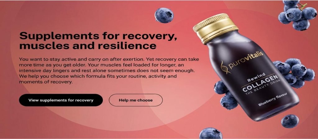 Purovitalis website - Supplements for recovery, muscles and resilience